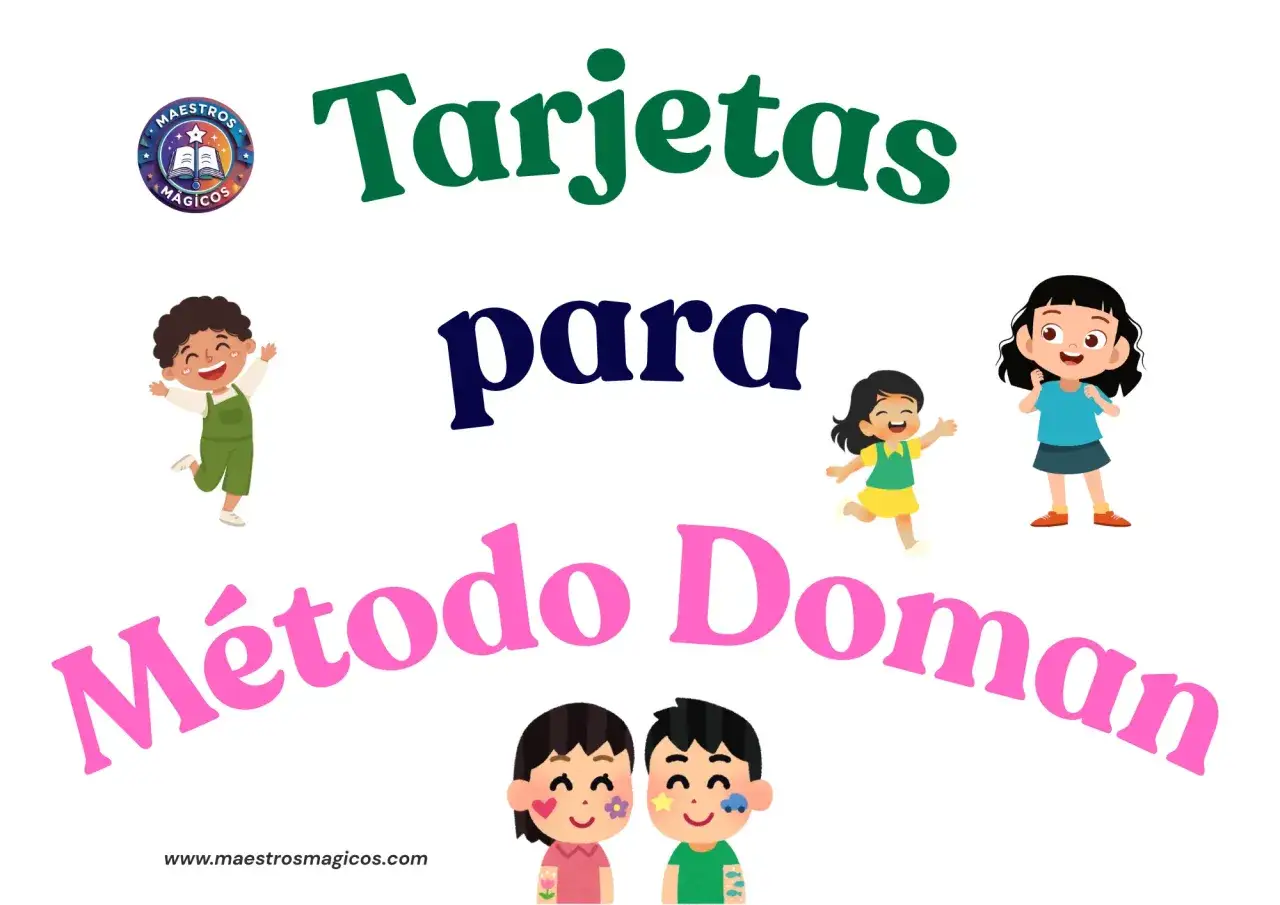 Tarjetas para el m&eacute;todo Doman con ni&ntilde;os alegres.